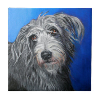 Azulejo De Cerâmica "Menina do Lurcher da papoila bonito" -