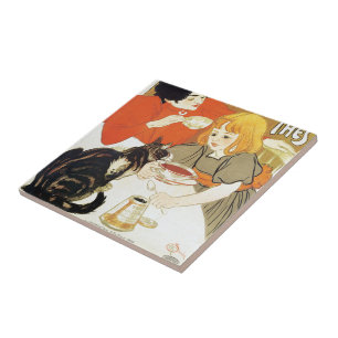 Azulejo De Cerâmica Menina e gato, Alexandre Steinlen