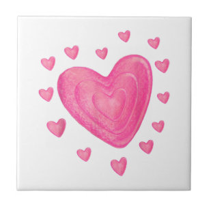Azulejo De Cerâmica Meninas do Dia de os namorados do Hearts Kids