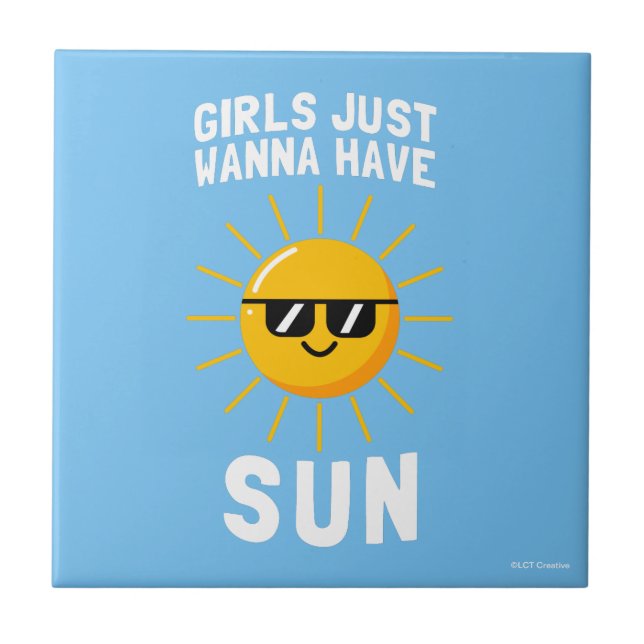 Azulejo De Cerâmica Meninas Só Querem Ter Sol (Frente)