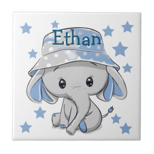 Azulejo De Cerâmica Menino Elefante Bonito