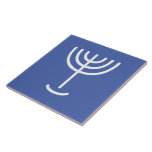 Azulejo De Cerâmica Menorah Blue White<br><div class="desc">Menorah Paleo Hebraico a escrever. Personalize adicionando seu próprio nome. Para fazer deste seu próprio design 'Clique para personalizar mais' ... ou 'Transferir este design' para impressão o mesmo design em um produto diferente. De onde vem o Menorah? Ela vem da Bíblia, no livro de Êxodo, no capítulo 25 verso...</div>