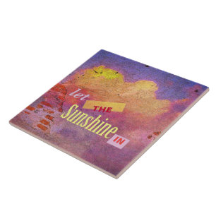 Azulejo De Cerâmica Mensagem em uma parede