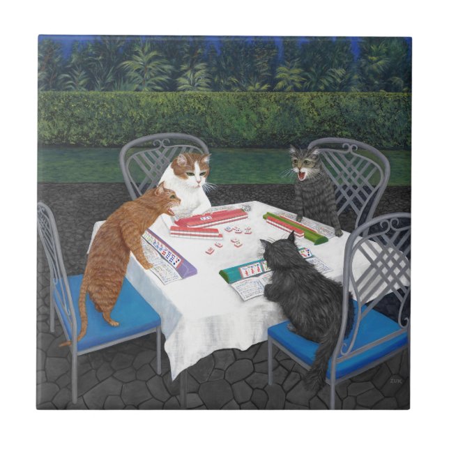 Azulejo De Cerâmica Meowjongg (Frente)