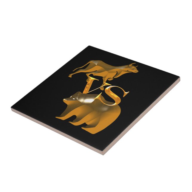 Azulejo De Cerâmica Mercado Bull Vs Bear (Lateral)