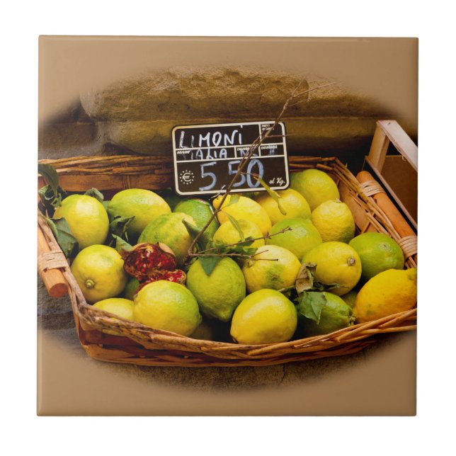 Azulejo De Cerâmica Mercado de limões italianos mais veloz (Frente)