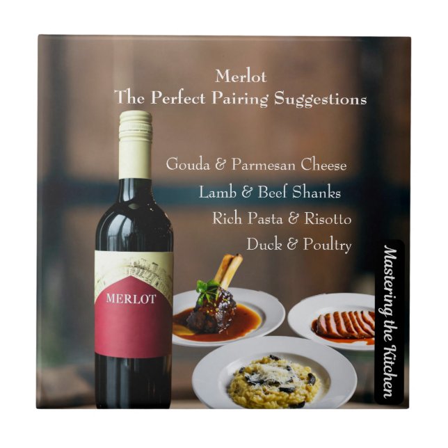 Azulejo De Cerâmica Merlot Wine Pairing/Mastering the Kitchen (Frente)