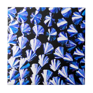 Azulejo De Cerâmica Metal Prateado Azul com Espinhos