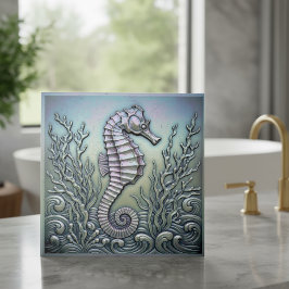 Azulejo De Cerâmica Metallic Iridescent Seahorse D1223