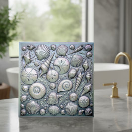 Azulejo De Cerâmica Metallic Iridescent Seashells ID1223
