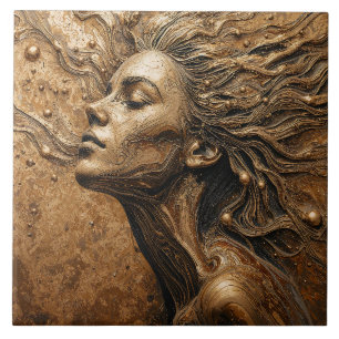 Azulejo De Cerâmica “Metamorfose da Luz” – Um Retrato Surreal
