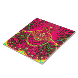 Azulejo De Cerâmica Metamorfose que emerge do Fractal do casulo