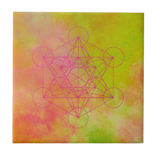 Azulejo De Cerâmica Metatron, chakra, zen, geométrico sagrado, anjo,