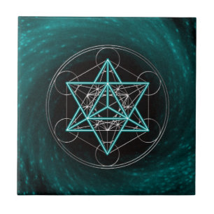 Azulejo De Cerâmica Metatrons cubo - Merkaba estrela Tetraeder -