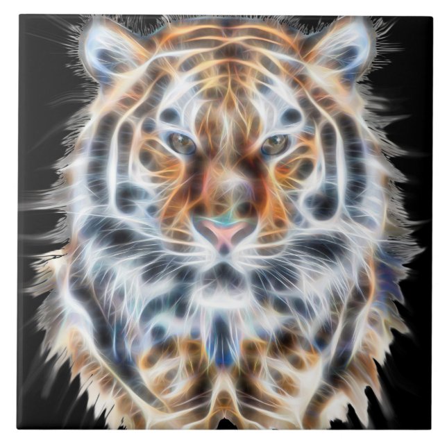 Azulejo De Cerâmica Meu Gato está Agindo Com Energia facial Tiger (Frente)