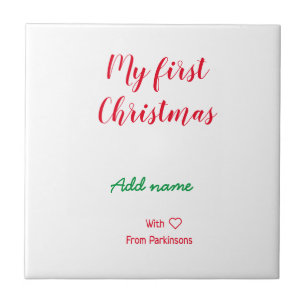 Azulejo De Cerâmica Meu primeiro Natal adiciona o nome da família com 
