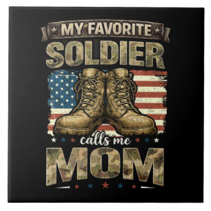 Azulejo De Cerâmica Meu soldado favorito me chama de mãe