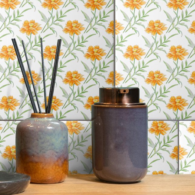 Azulejo De Cerâmica Mexicano Aster Sulfur cosmos laranja (Criador carregado)