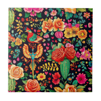 Azulejo De Cerâmica Mexicano Corazón del Jardín