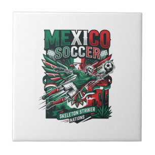 Azulejo De Cerâmica México Futebol Esqueleto Atacante Nações Premium S