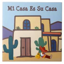 Azulejo De Cerâmica Mi Casa Es Su Casa Mexican Desert Adobe Home