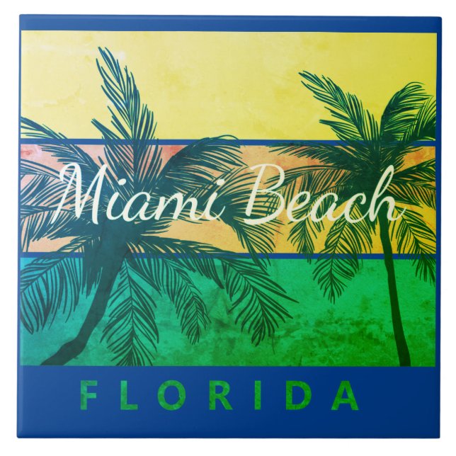Azulejo De Cerâmica miami Beach Flórida   (Frente)