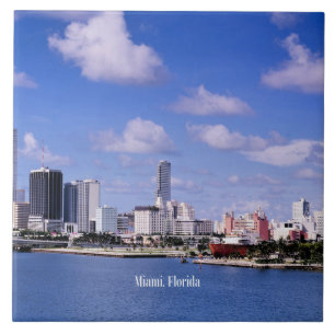 Azulejo De Cerâmica Miami, Florida Skyline
