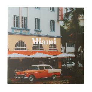 Azulejo De Cerâmica Miami Ocean Drive  Lembrança de Viagem