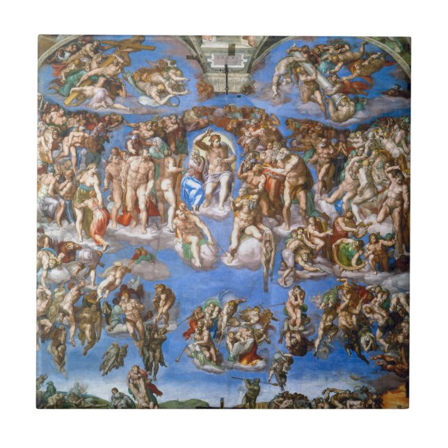 Azulejo De Cerâmica Michelangelo é o último julgamento (Frente)