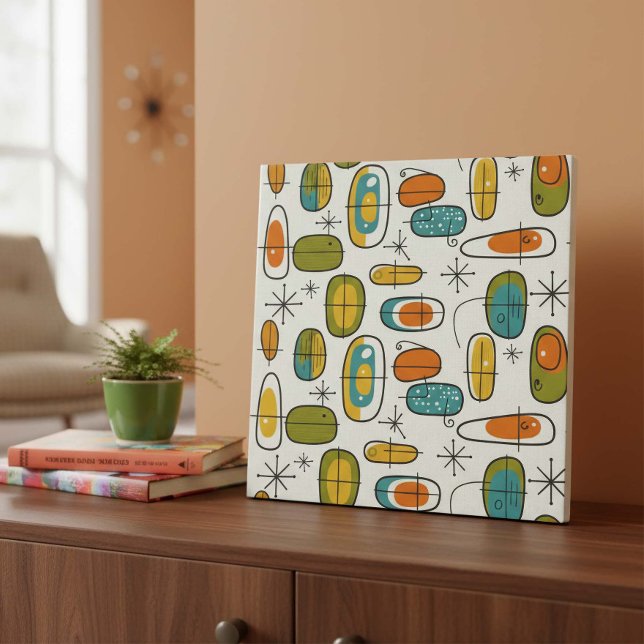 Azulejo De Cerâmica Mid-Century Modern Boomerang Pattern #9 ID1224 (Criador carregado)