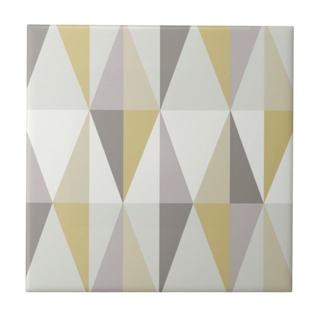 Azulejo De Cerâmica MidCentury Modern Triangles Gold (Frente)