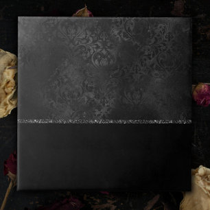 Azulejo De Cerâmica Midnight Onyx Romance Black Satinge Damask