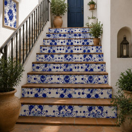 Azulejo De Cerâmica Midnight Paisley Elegant Blue Botanical Mosaic