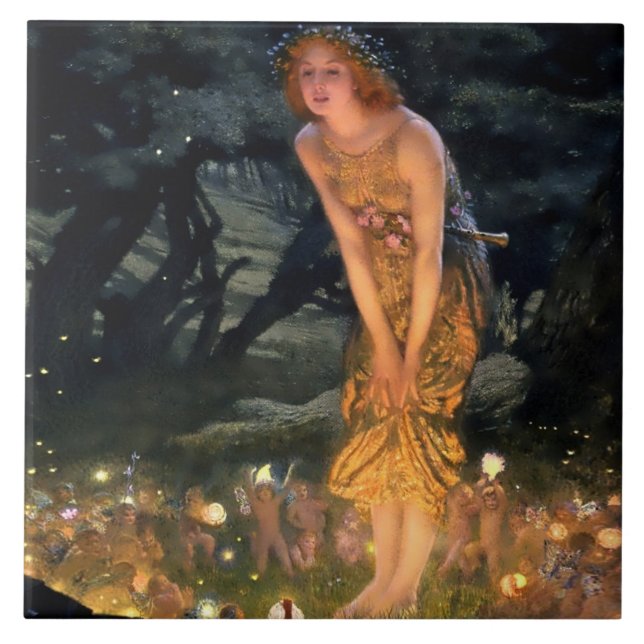 Azulejo De Cerâmica “Midsummer Eve” by Edward Robert Hughes (Frente)