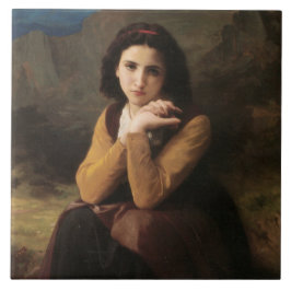 Azulejo De Cerâmica Mignon (Jovem doce menina francesa) (por Bouguerea