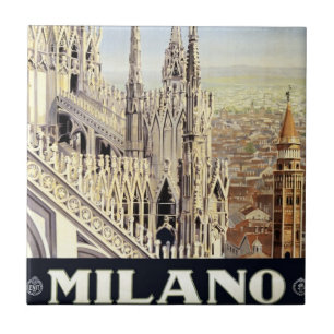 Azulejo De Cerâmica Milão Itália Catedral Gótica Duomo Viagem Antiga