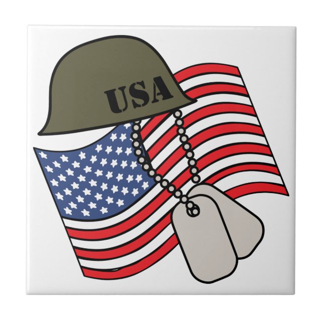 Azulejo De Cerâmica Militar Americano (Frente)