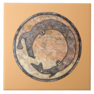 Azulejo De Cerâmica Mimbres Water Serpent Talking Canyons, Novo Méxic