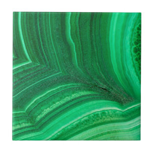 Azulejo De Cerâmica Mineral de Malaquita verde brilhante