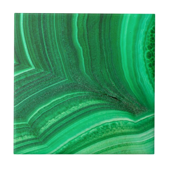 Azulejo De Cerâmica Mineral Malaquita verde-claro (Frente)