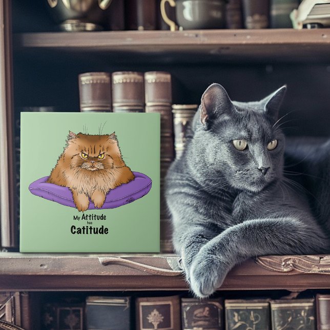 Azulejo De Cerâmica Minha Atitude tem Catitude (Criador carregado)