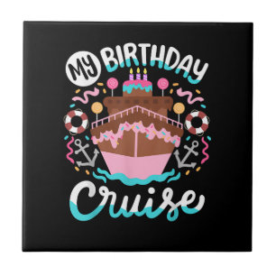 Azulejo De Cerâmica Minha Viagem de Cruzeiros de Aniversário