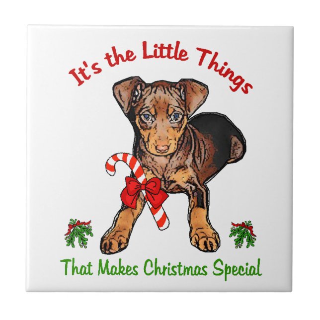 Azulejo De Cerâmica Miniatura Pinscher (Frente)