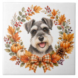 Azulejo De Cerâmica Miniature Schnauzer Outono