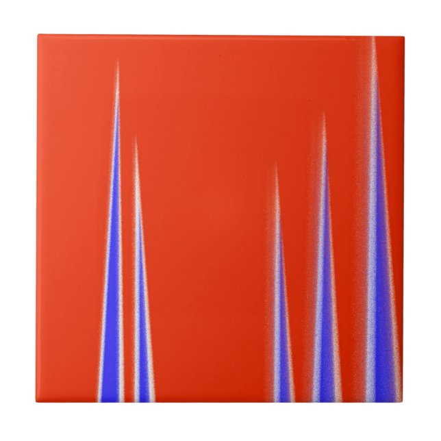 Azulejo De Cerâmica Minimalismo branco azul-abstrato (Frente)
