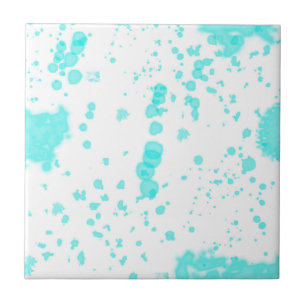 Azulejo De Cerâmica Minimalismo de abstrato Art Pastel Turquoise
