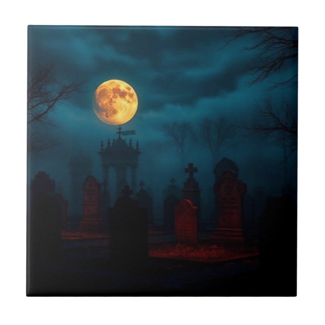 Azulejo De Cerâmica Minimalist Spider Web Halloween Ceramic Tile (Frente)