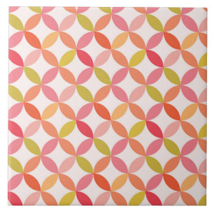 Azulejo De Cerâmica Minimalista meio de século moderno rosa 