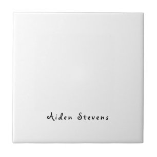 Azulejo De Cerâmica Minimalista simples de preto e branco na moda