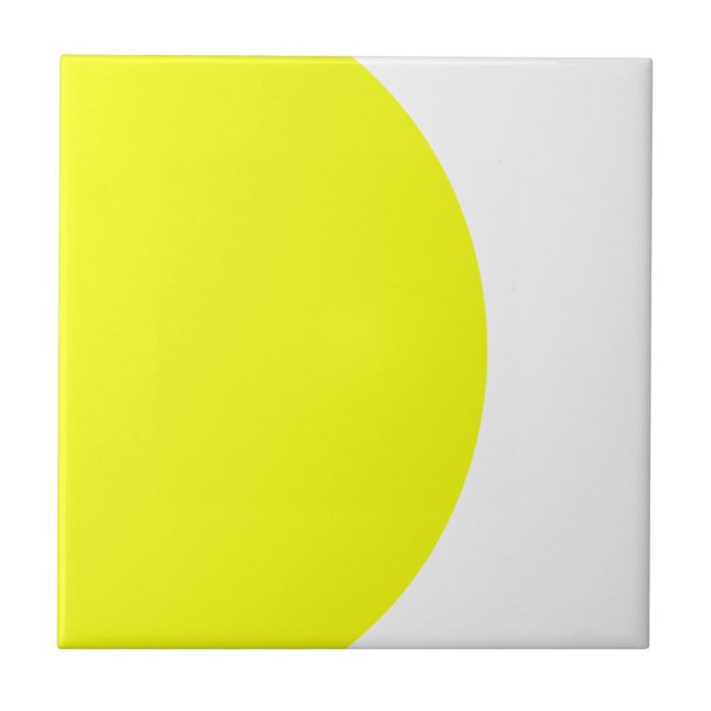 Azulejo De Cerâmica Minimismo Branco Amarelo abstrato (Frente)